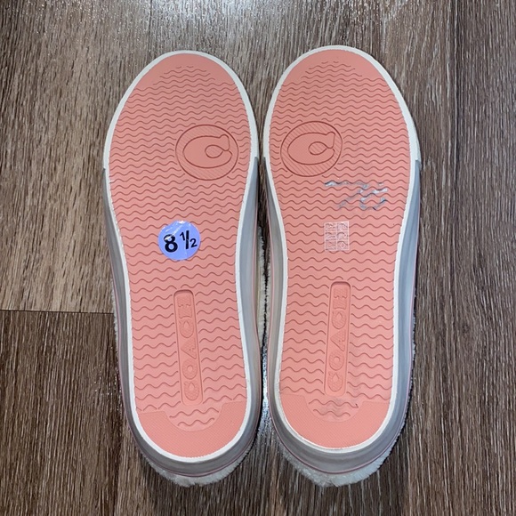 NEW, Coach Citysole Shearling Sherpa Lace Up Sneakers, Cream Beige (size 8.5) - Picture 6 of 7